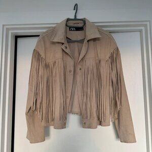 Faux suede Zara fringe jacket